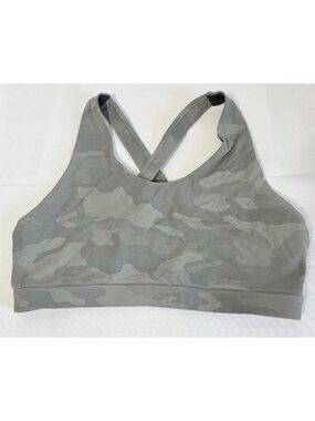 Running Girls Camoflauge Sports Bra Womens XL Medium Impact Criss Cross Straps